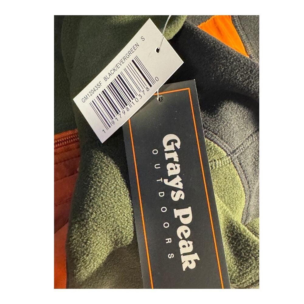 New Grays Peek Men’s Small Outdoor Black Evergreen Quarter Zip Fleece Pullover - Picture 5 of 7